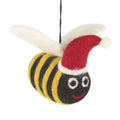 Handmade felt  Christmas bumblebee, hanging tree decoration.