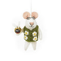 Gary the mouse with pet bee Susan. Hanging decoration.